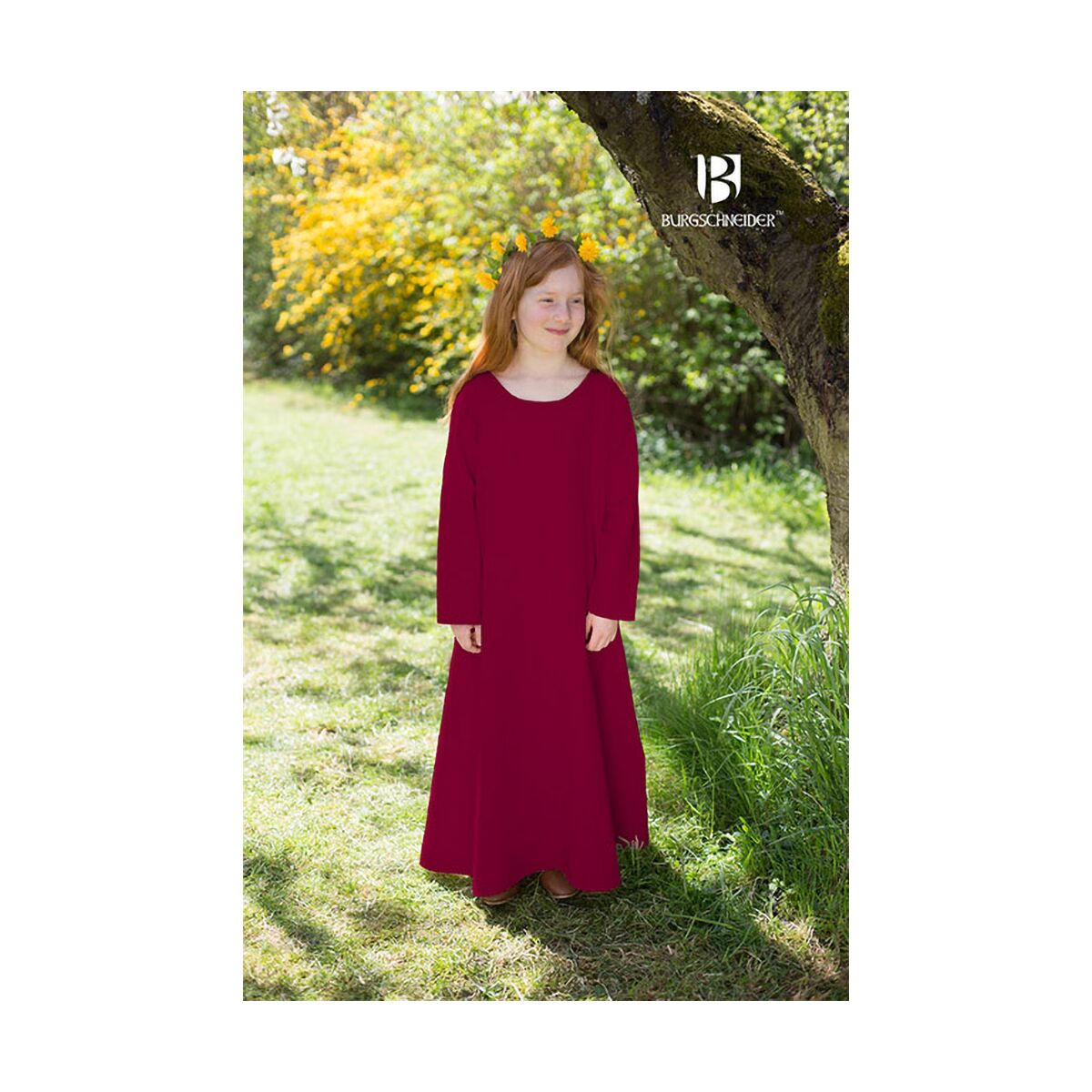 Vestido medieval infantil tipo calzón Ylvi Burdeos Rojo 140