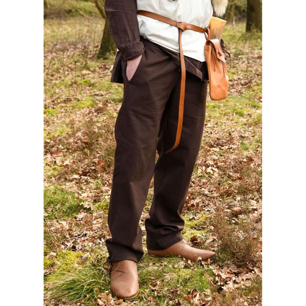 Pantalón medieval sencillo Hagen, marrón XXXL