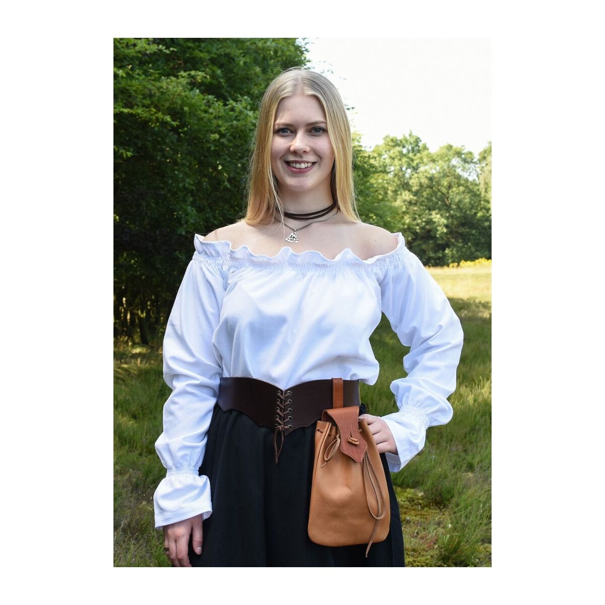 Blusa medieval de mercado o blusa pirata Carmen blanca talla M