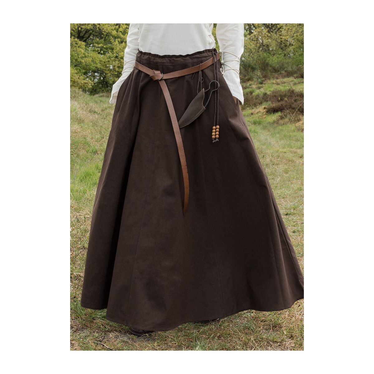 Falda medieval de mercado o falda pirata marrón oscuro talla XL
