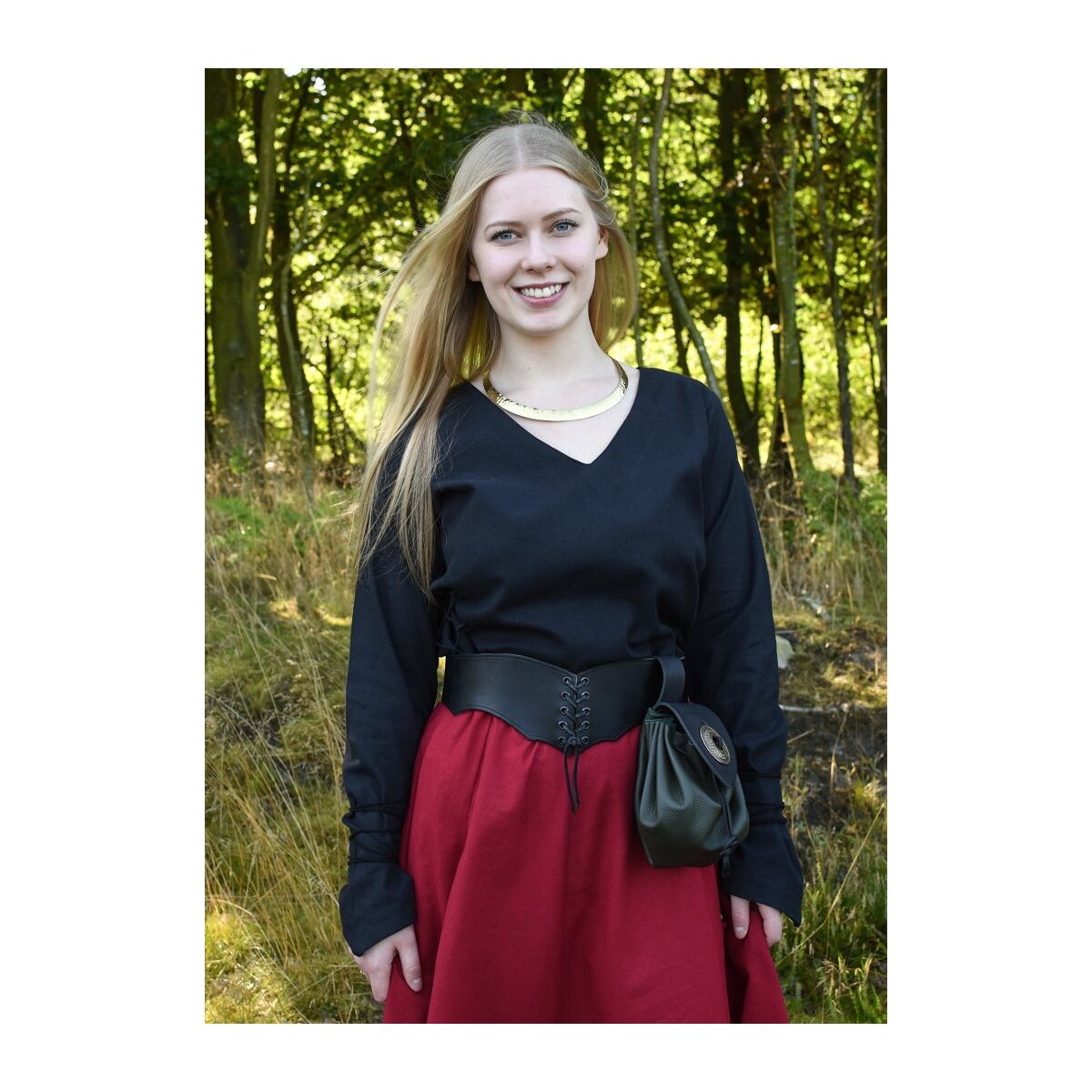 Mercado blusa medieval Aila encaje negro talla M